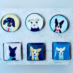 6 Adorable Glass Dog Magnets